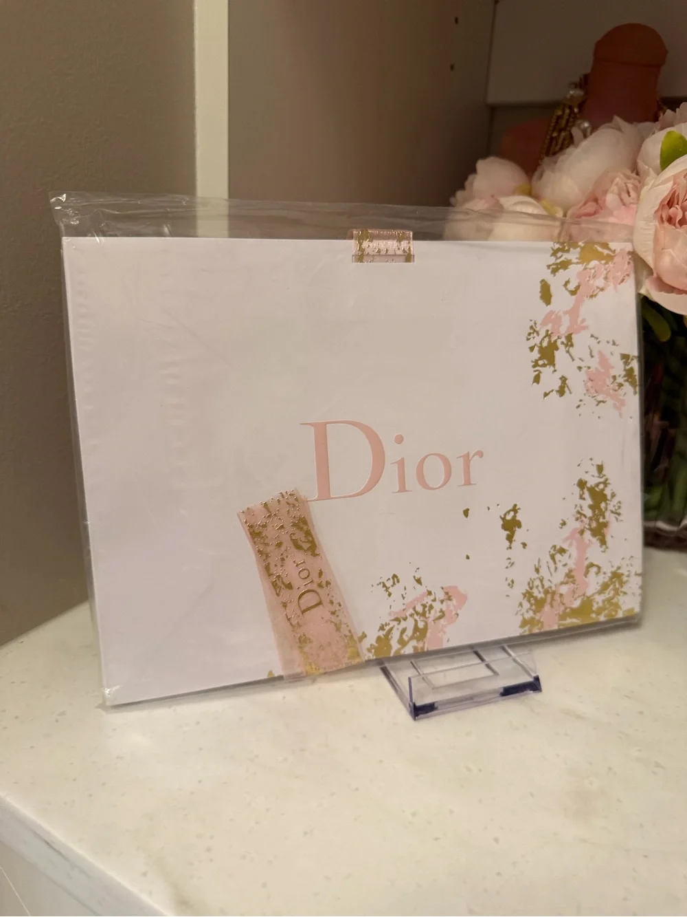 Made for Dior Pink and Gold Decorative Gift Bag 🎁 with ribbon NIP